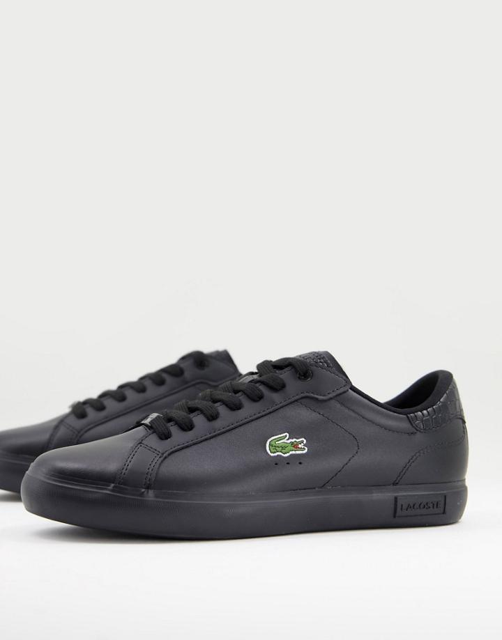 Lacoste Powercourt Croc Sneakers In Black