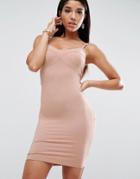 Asos Mini Seam Detail Cami Bodycon Dress - Pink