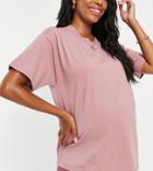 Asos Design Maternity Ultimate Oversized T-shirt In Blush-brown