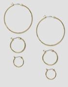 Pieces Belinda Hoop Multipack Earrings - Gold