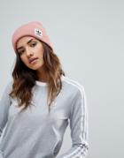 Adidas Originals High Beanie With Trefoil Logo In Ash Pink - Pink
