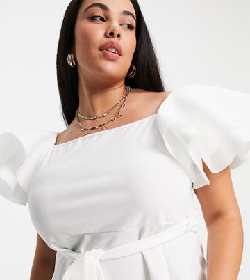 Yours Peplum Top In White