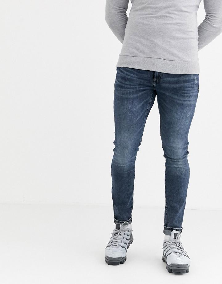 River Island Skinny Jeans In Dark Blue