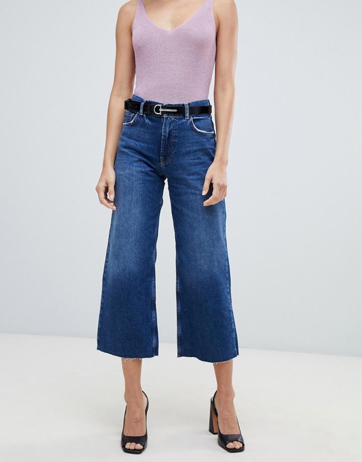 Mango Cropped Jeans - Navy