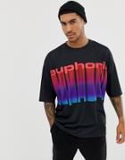 Asos Design Oversized T-shirt With Euphoria Print - Black