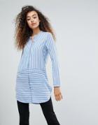 Ichi Mix And Match Stripe Shirt - Blue
