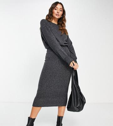 M Lounge Midi Overlay Sweater Dress-black