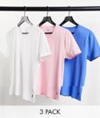 Polo Ralph Lauren 3 Pack Lounge T-shirts In White/blue/pink With Logo-multi
