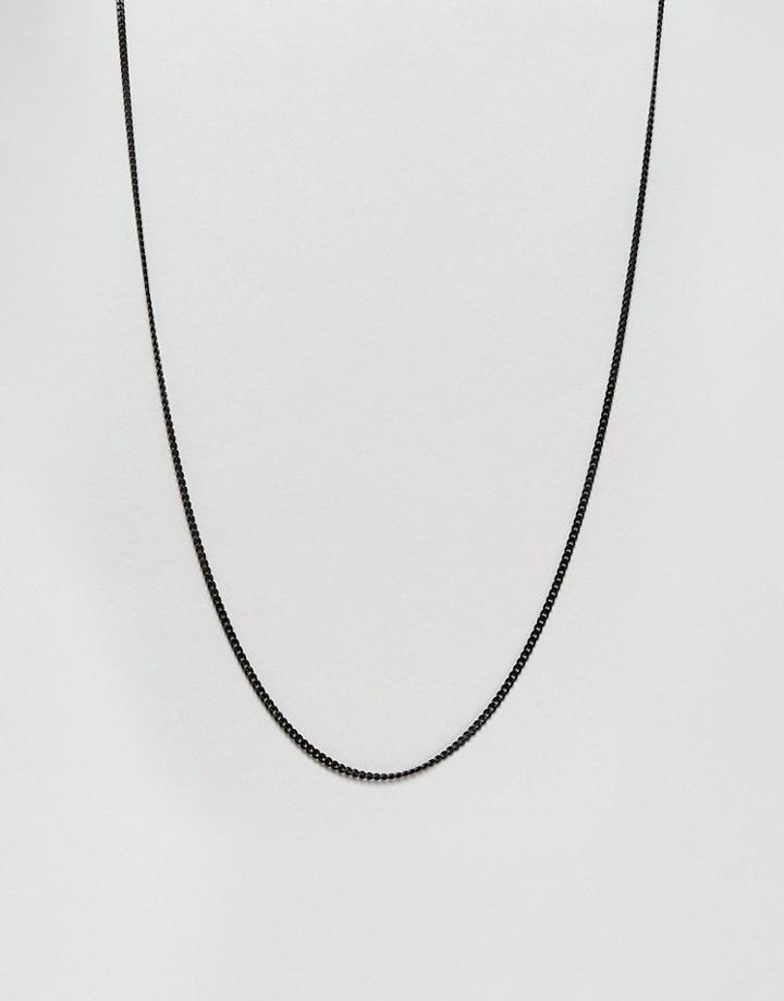 Mister Facet Curb Chain Necklace In Black - Black
