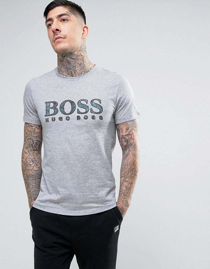 Boss Orange By Hugo Boss Turbulence 2 Large Logo T-shirt Gray - Gray