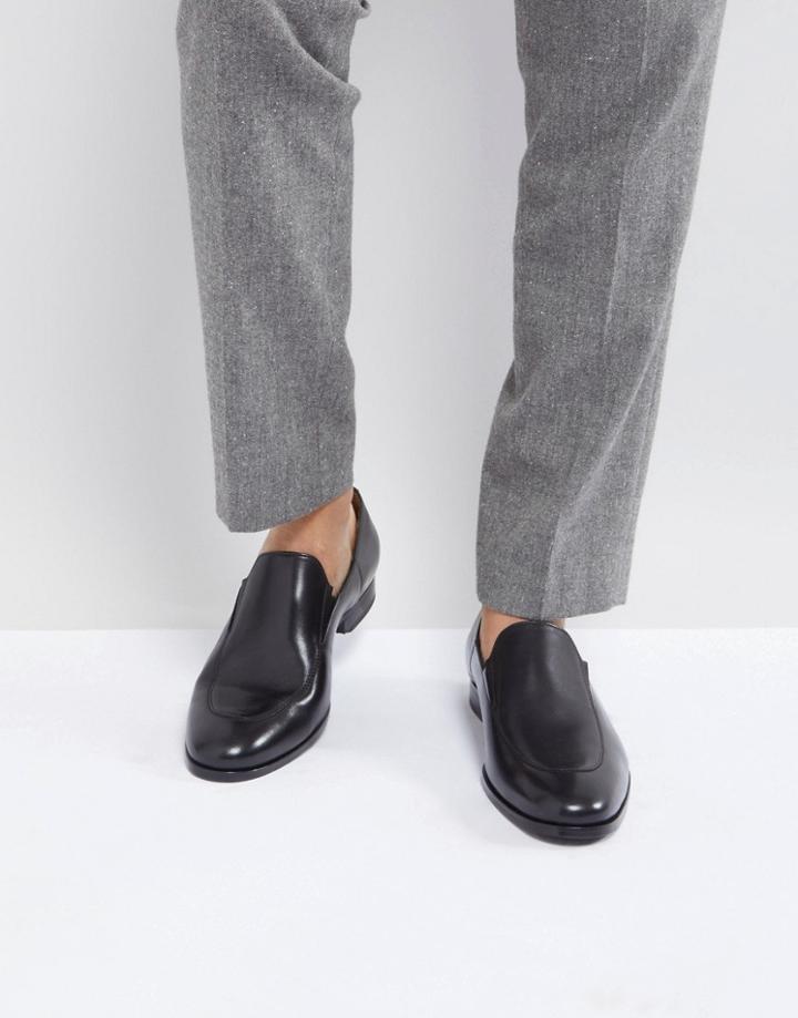Boss Hanover Leather Loafers In Black - Black
