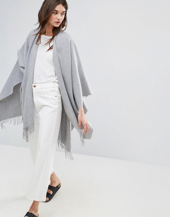 Samsoe & Samsoe Drava Poncho - Gray