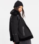 Only Tall Aviator Coat With Faux Fur Collar In Black