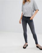 Monki Slim Mid Waist Jeans - Gray