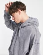 Mennace Pullover Hoodie In Light Gray With Waffle Paneling - Part Of A Set