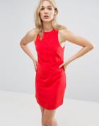 Neon Rose Button Front Dress - Red