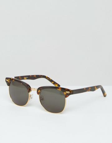 Pala Dayo Retro Half Frame Sunglasses - Tort
