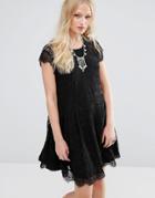 Hazel Lace Mini Dress - Black