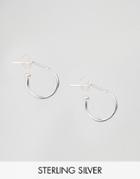 Fashionology Sterling Silver Open Hoop Earrings - Silver