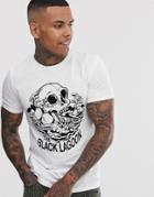 Bershka Join Life T-shirt With Skull Print In White - White