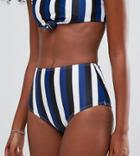 South Beach Stripe High Waisted Bikini Bottom - Multi