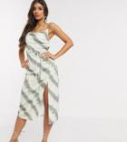 4th + Reckless Tall Exclusive Kick Cowl Front Midi Dress In Tie Dye Print-multi