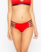 Blue Life American Woman Strappy Bikini Bottom - Fireworks