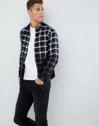 Only & Sons Slim Fit Dip Dyed Check Shirt - Black