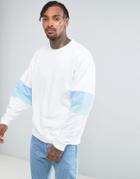 Asos Oversized Sweatshirt With Cut And Sew - White