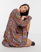 Y.a.s Mini Shirt Dress In Ditsy Floral-multi