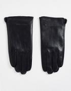 Smith & Canova Leather Gloves In Black