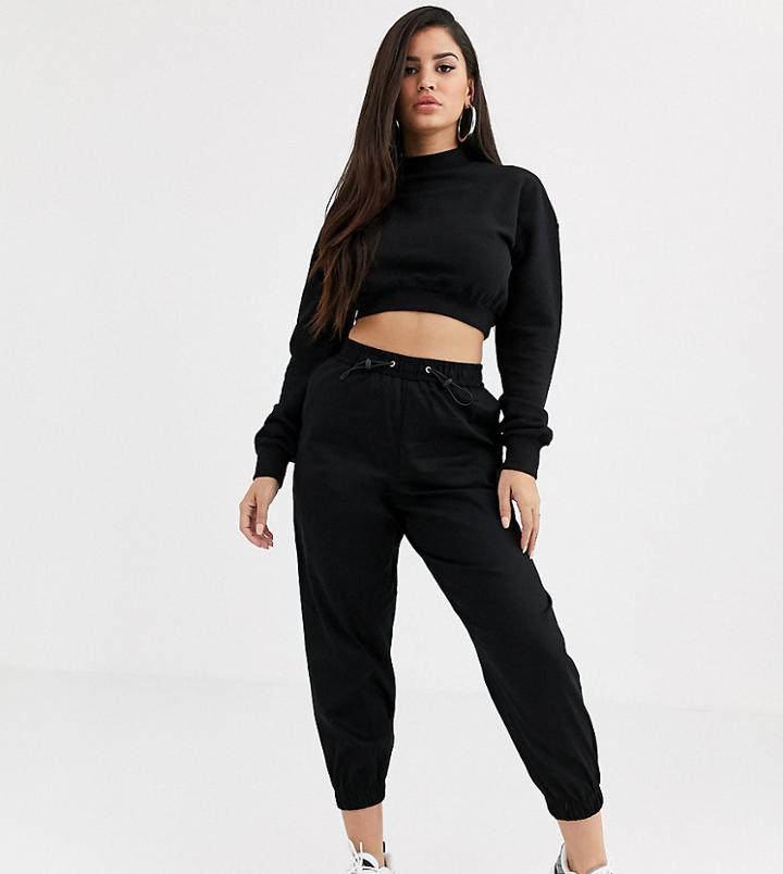 Collusion Petite Cuffed Cargo Pants-black