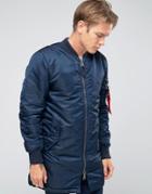 Alpha Industries Ma-1 Coat In Regular Fit Navy - Navy