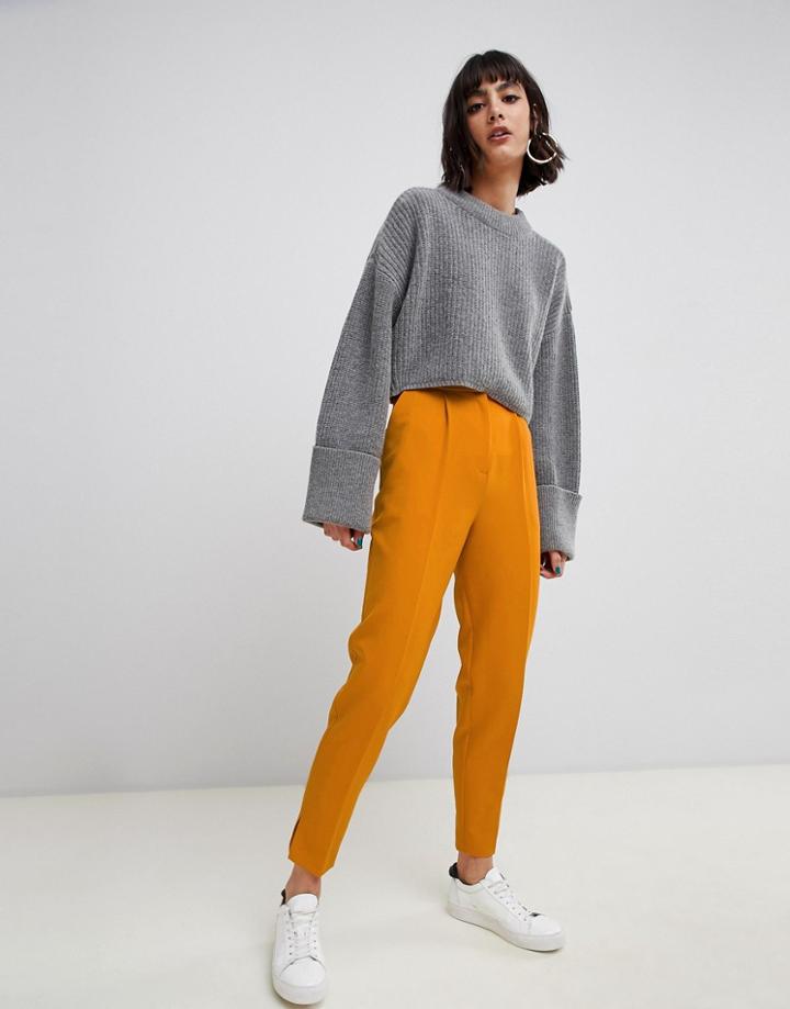 Asos Design Tapered Pants In Mustard - Yellow