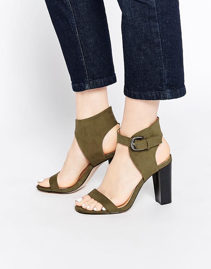 Asos Trinity Two Part Heeled Sandals - Khaki