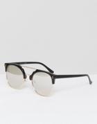 Missguided Metal Bar Sunglasses - Silver