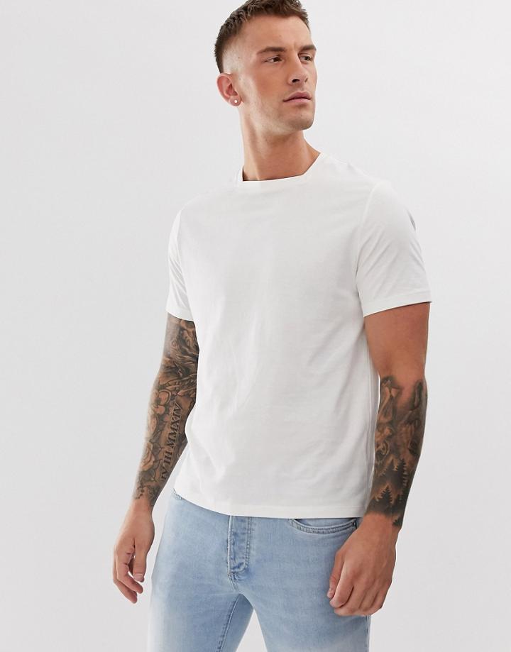 Asos Design Organic T-shirt With Square Neck In Off White