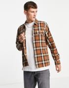 Another Influence Check Shirt In Rust-brown