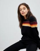 Wrangler Knitted Stripe Sweater - Black