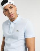 Lacoste Slim Fit Pique Polo In Light Blue-blues