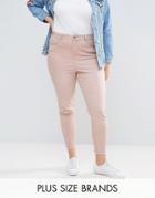 New Look Plus Washed Colored Skinny Jeans - Pink