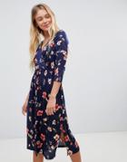 Gilli Floral Midi Dress - Navy