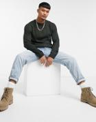 Jack & Jones Originals Sweater With Ribbed Texture In Green
