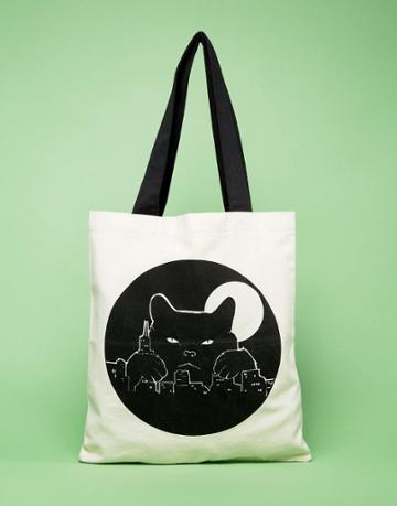 Blank Canvas Black Cat Tote Bag - Multi