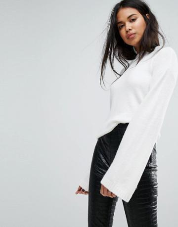 Ivyrevel High Neck Flare Sleeve Sweater - White