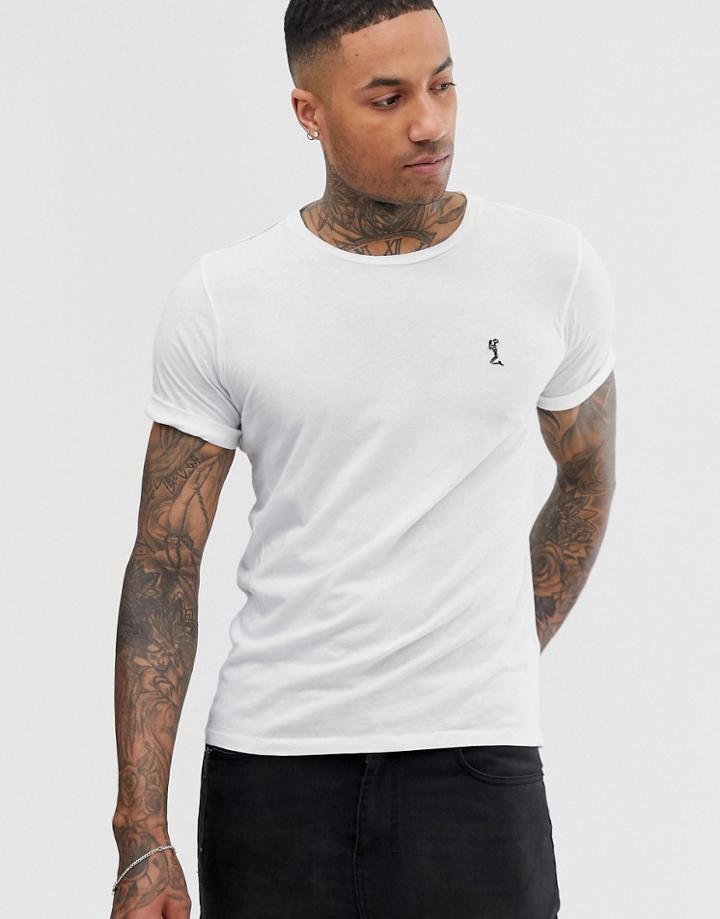 Religion T-shirt With Rolled Sleeves In White - White