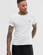 Religion T-shirt With Rolled Sleeves In White - White