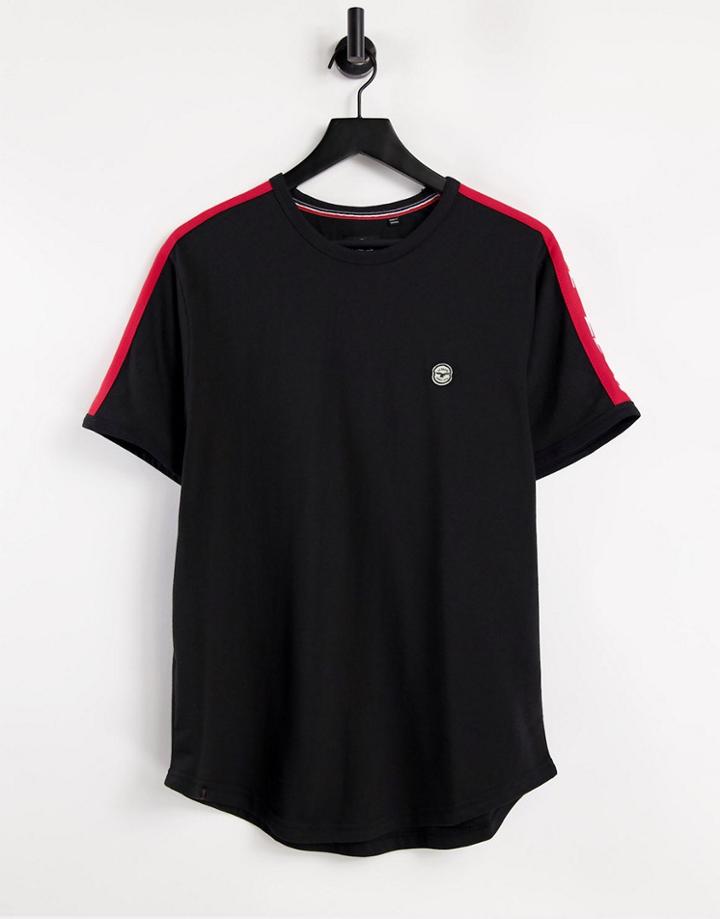 Le Breve Lounge Set T-shirt In Black With Red Tape