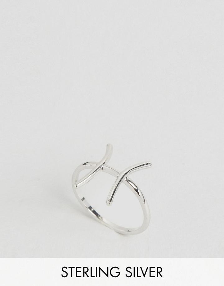 Rock N Rose Sterling Silver Pisces Ring - Silver