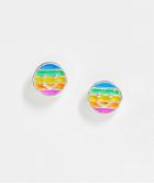 Asos Design Stud Earring Set With Multi Color Face Design